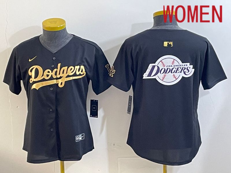Women Los Angeles Dodgers Blank Black Gold Game 2024 Nike MLB Jersey style 12091->women mlb jersey->Women Jersey